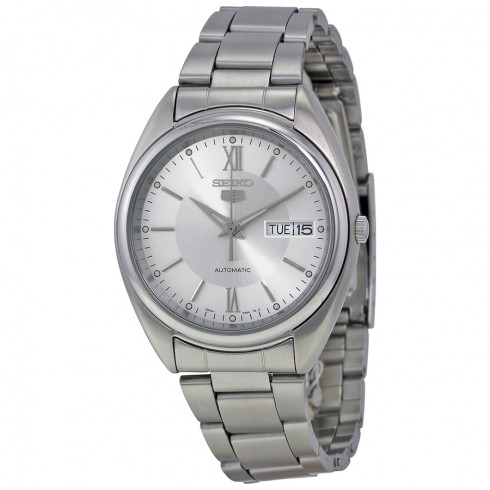 Seiko 5 Automatic Silver Dial Stainless Steel Men's Watch SNXA19 watches