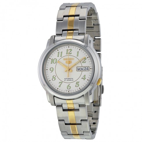 Seiko 5 Automatic Silver Dial Two-tone Men's Watch SNKL95 watches