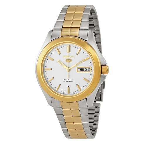 Seiko 5 Automatic Silver Dial Two-tone Men's Watch SNKK94 watches