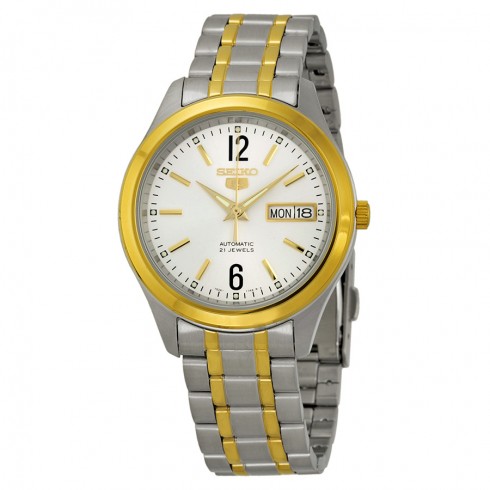 Seiko 5 Automatic Silver Dial Two-tone Men's Watch SNKM58 watches