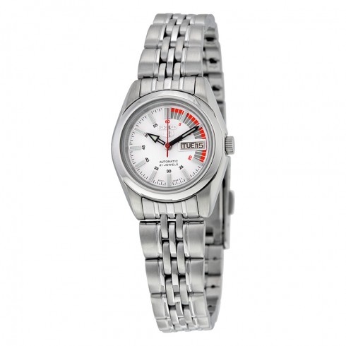 Seiko 5 Automatic White Dial Stainless Steel Ladies Watch SYMA41 watches