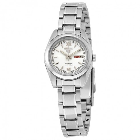 Seiko 5 Automatic White Dial Stainless Steel Ladies Watch SYMK23 watches