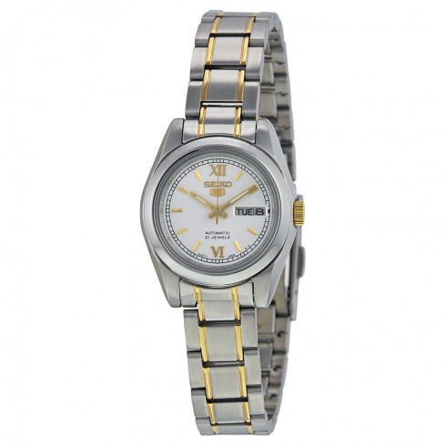 Seiko 5 Automatic White Dial Stainless Steel Ladies Watch SYMK29 watches