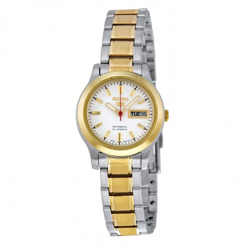 Seiko 5 Automatic White Dial Two-tone Ladies Watch SYMD90 watches