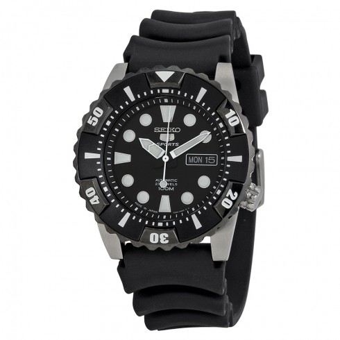Seiko 5 Black Dial Automatic Stainless Steel Men's Watch SNZJ19 watches