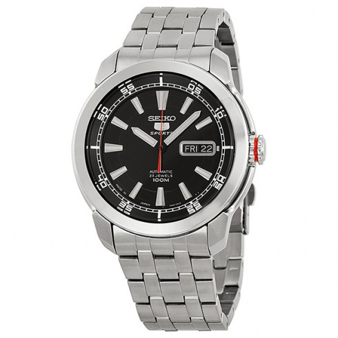 Seiko 5 Black Dial Automatic Stainless Steel Men's Watch SNZH63J1 watches