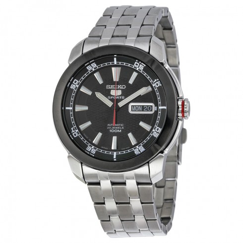 Seiko 5 Black Dial Automatic Stainless Steel Men's Watch SNZH65J1 watches