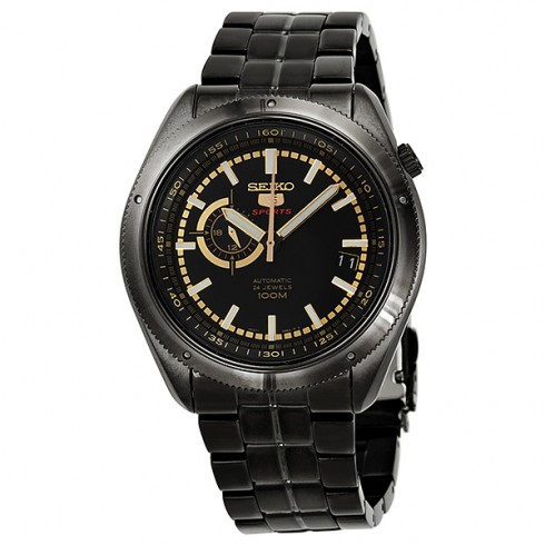Seiko 5 Automatic Black Dial Black Ion-plated Men's Watch SSA071 watches