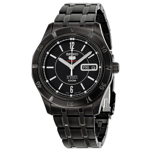 Seiko 5 Black Dial Black PVD Men's Watch SRP299 watches