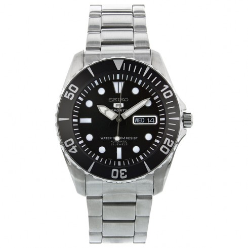 Seiko 5 Black Dial Stainless Steel Automatic Men's Watch SNZF17 watches