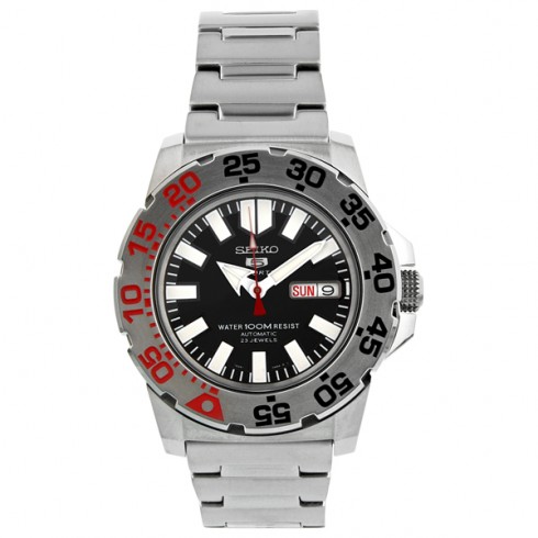 Seiko 5 Black Dial Stainless Steel Automatic Men's Watch SNZF47 watches