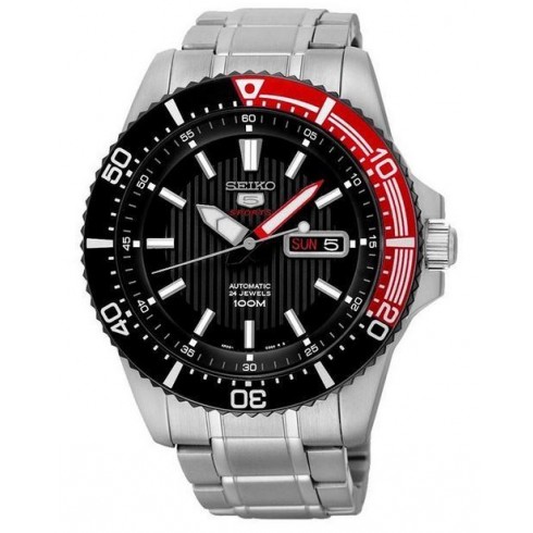 Seiko 5 Automatic Black Dial Stainless Steel Men's Watch SRP557 watches