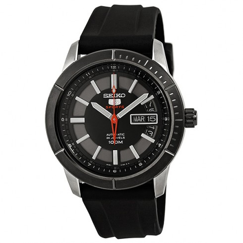 Replica Seiko 5 Black Dial Stainless Steel Black Rubber Men's Watch SRP341K2 Watch