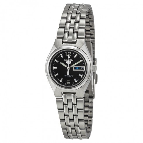 Seiko 5 Black Dial Stainless Steel Ladies Watch SYMK33 watches