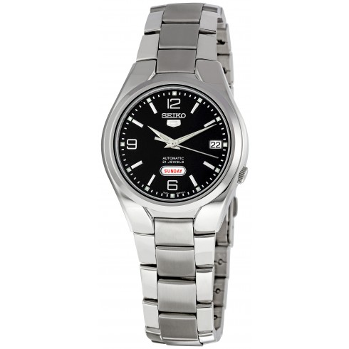 Seiko 5 Black Dial Stainless Steel Men's Watch SNK623 watches