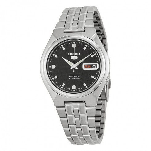Seiko 5 Black Dial Stainless Steel Men's Watch SNKL71 watches