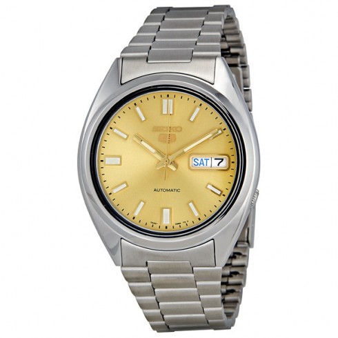 Seiko 5 Champagne Dial Automatic Stainless Steel Men's Watch SNXS81 watches