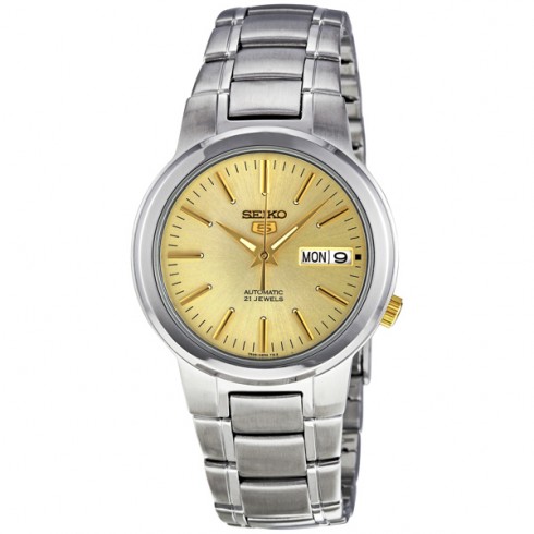 Seiko 5 Champagne Dial Stainless Steel Automatic Men's Watch SNKA03 watches