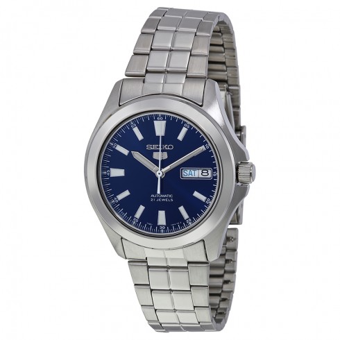 Seiko 5 Dark Blue Dial Stainless Steel Men's Watch SNKL07 watches