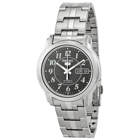 Seiko 5 Easy Reader Automatic Black Dial Stainless Steel Men's Watch SNKL93 watches
