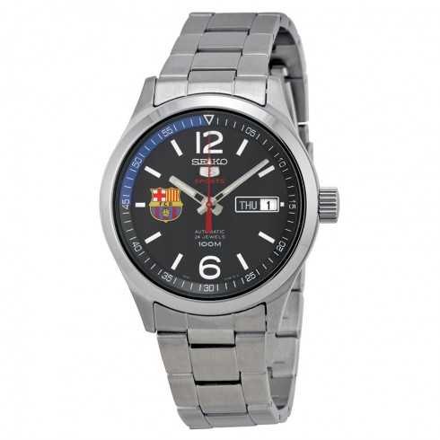 Seiko 5 F.C. Barcelona Automatic Black Dial Stainless Steel Men's Watch SRP301 watches