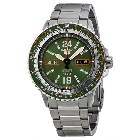 Seiko 5 Green Dial Stainless Steel Automatic Men's Watch SRP349 watches