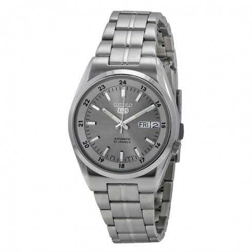 Seiko 5 Grey Dial Stainless Steel Men's Watch SNKJ07 watches