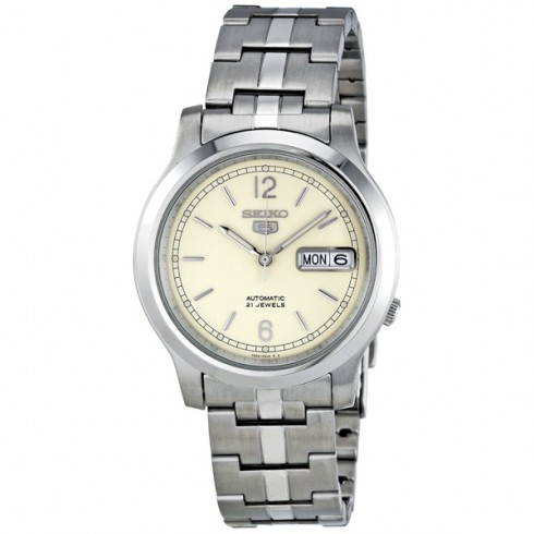 Replica Seiko 5 Ivory Dial Stainless Steel Automatic Men's Watch SNK797 Watch