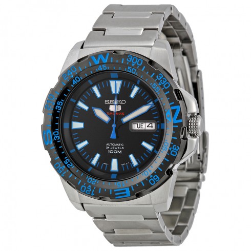 Seiko 5 Sport Automatic Black Dial Stainless Steel Men's Watch SRP543 watches
