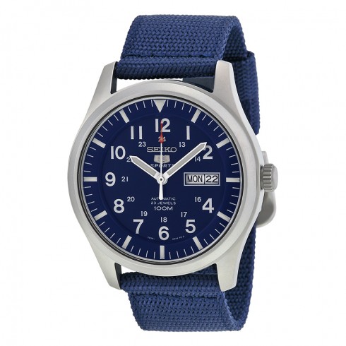 Seiko 5 Sport Automatic Navy Blue Canvas Men's Watch SNZG11 watches