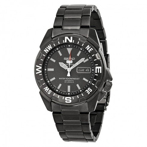 Seiko 5 Sports Automatic Black IP Stainless Steel Men's Watch SNZE83J1 watches
