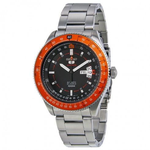 Seiko 5 Sports Automatic Black Dial Stainless Steel Band Men's Watch SRP611K1S watches