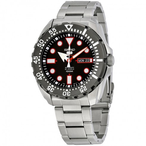 Seiko 5 Sports Automatic Black Dial Stainless Steel Men's Watch SRP603 watches