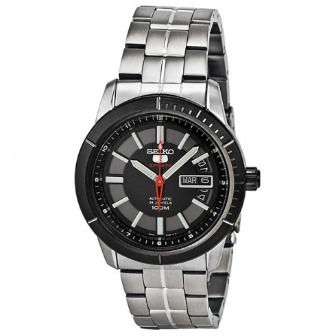 Seiko 5 Sports Automatic Black Dial Stainless Steel Men's Watch SRP341 watches