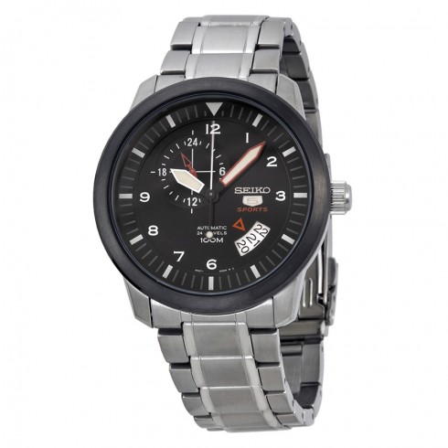Seiko 5 Sports Automatic Black Dial Stainless Steel Men's Watch SSA207 watches