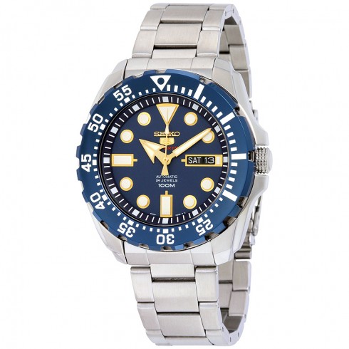 Seiko 5 Sports Automatic Blue Dial Stainless Steel Men's Watch SRP605 watches