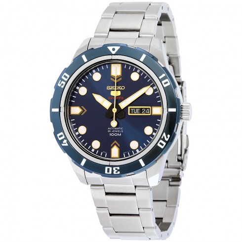 Seiko 5 Sports Automatic Blue Dial Stainless Steel Men's Watch SRP677 watches