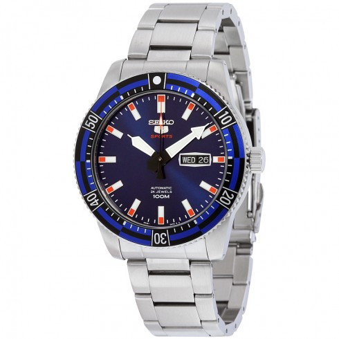 Seiko 5 Sports Automatic Blue Dial Stainless Steel Men's Watch SRP731 watches