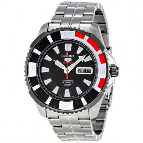 Seiko 5 Sports Automatic Divers Black Ion-plated Bezel Men's Watch SRP207K1 watches