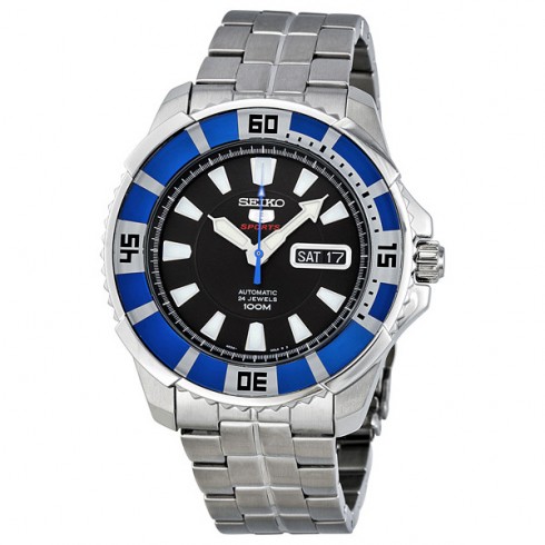 Seiko 5 Sports Automatic Divers Blue Ion-plated Bezel Men's Watch SRP203K1 watches