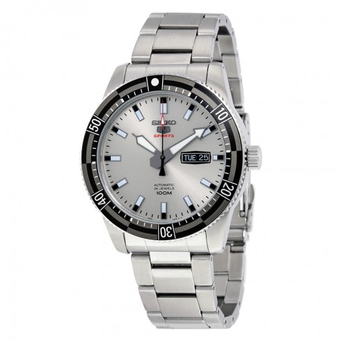 Seiko 5 Sports Automatic Silver Dial Stainless Steel Men's Watch SRP729 watches