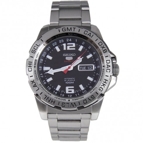 Seiko 5 Sports Automatic Black Dial Stainless Steel Men's Watch SRP683 watches