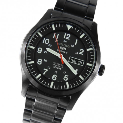 Seiko 5 Sports Black Dial Gunmetal Men's Watch SNZG17 watches