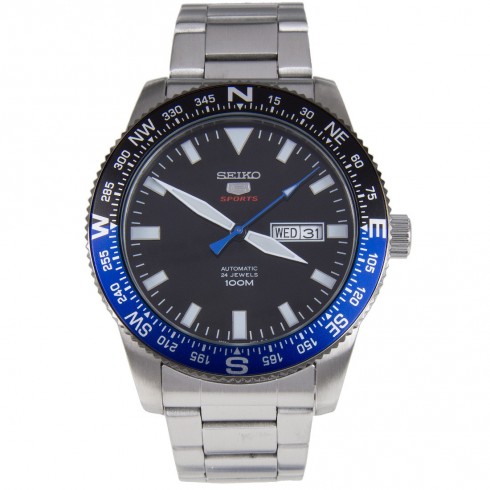Replica Seiko 5 Sports Black Dial Stainless Steel Automatic Men's Watch SRP659 Watch