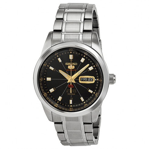 Seiko 5 Sports Black Dial Steel Men's Watch SRP411 watches