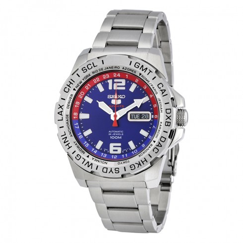 Seiko 5 Sports Blue Dial Stainless Steel Automatic Men's Watch SRP681 watches