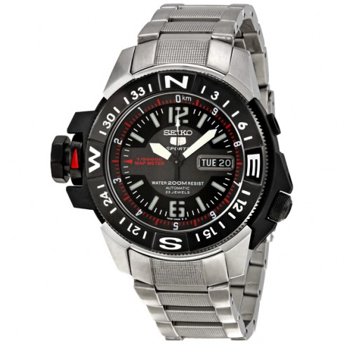 Seiko 5 Stainless Steel Black Dial Automatic Men's Watch SKZ229K1 watches