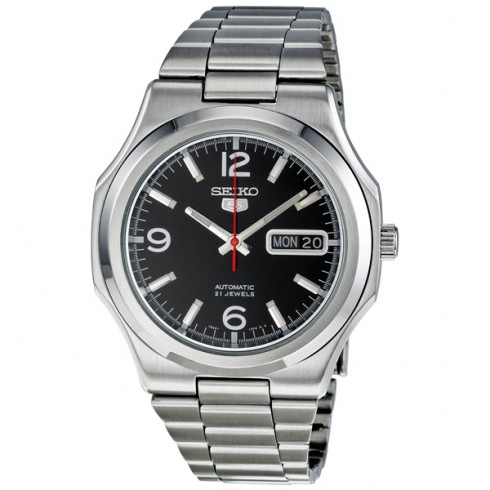 Seiko 5 Stainless Steel Black Dial Men's Watch SNKK59 watches