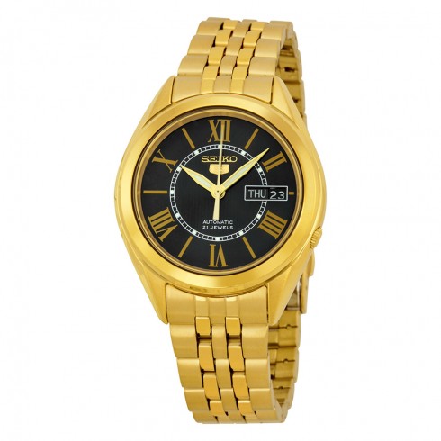 Seiko 5 Vintage Automatic Black Dial Gold-plated Men's Watch SNKL40 watches