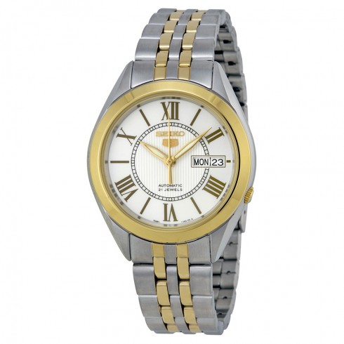 Seiko 5 Vintage Automatic White Dial Two-tone Men's Watch SNKL36 watches